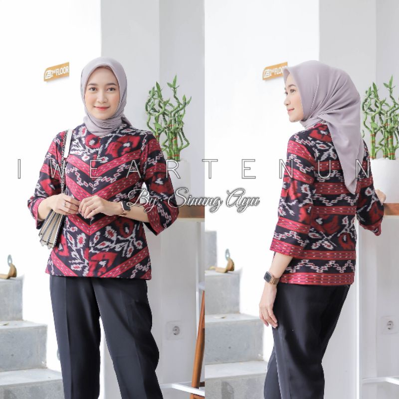 MEWAH BLOUSE TENUN IKAT JEPARA MERAH