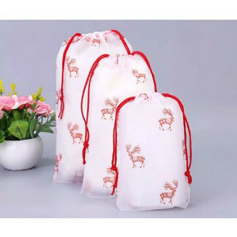 Travel Pouch Organizer Bag Tas Serut Tempat Penyimpanan Alat Make Up Mandi Waterproof Anti Air Mini