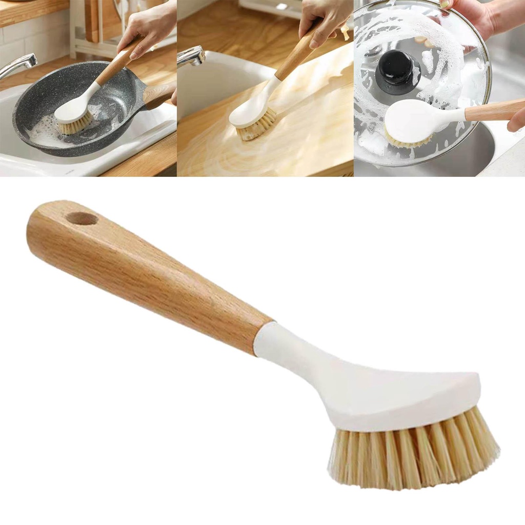 Sikat Dapur Kayu Serbaguna Sikat Cuci Piring Panci Kitchen Brush Pot Cleaning Tool