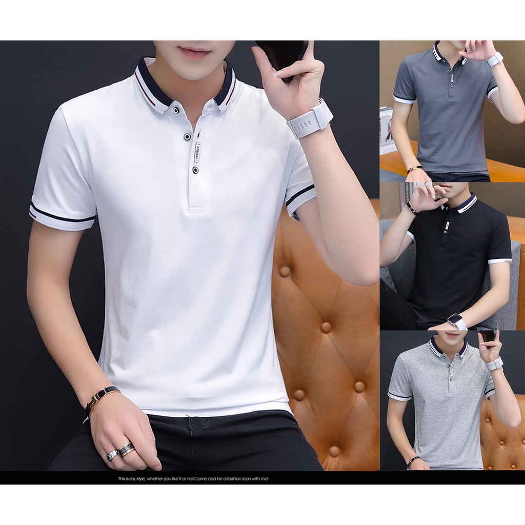 Kaos Pria Terbaru Model Lengan Pendek Polos Kerah Berkancing Baju Pria Premium Kaos Distro Terbaru Shopee Indonesia