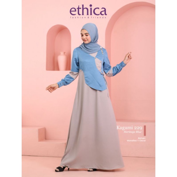 Ethica Kagumi 229 Heritage Blue Ethica Kagumi 229 Moonless Black Baju Muslim Gamis Dress Premium Terbaru Ori Lebaran