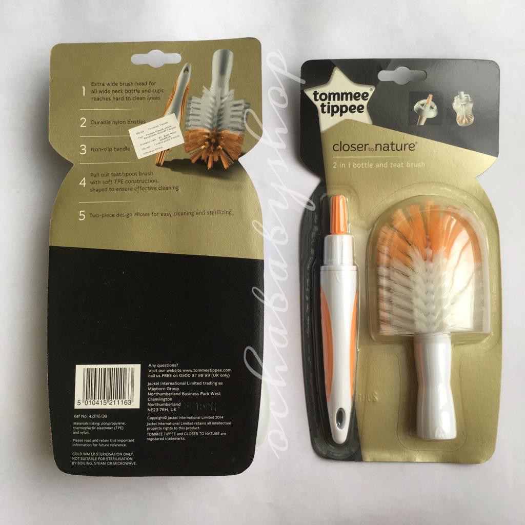 Tommee Tippee 2 in 1 Bottle and Teat Brush / Sikat Botol