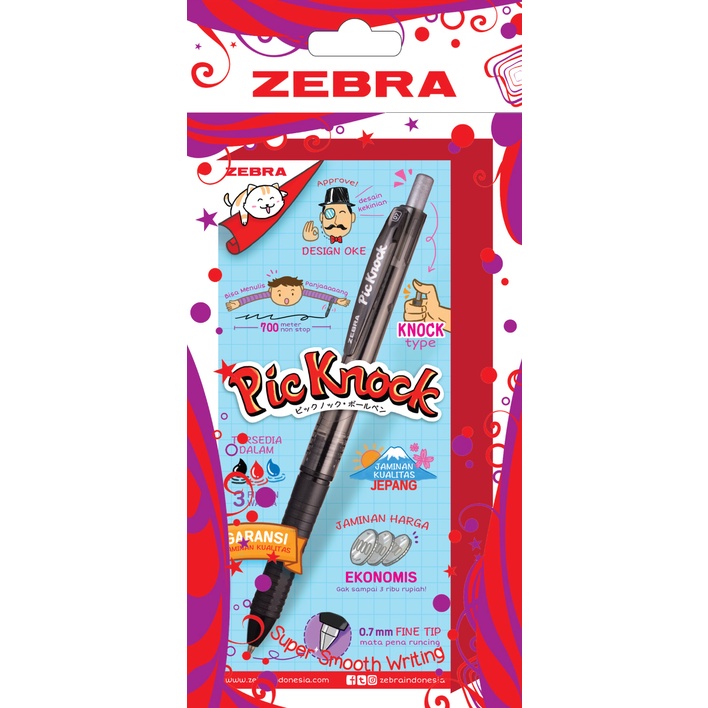 

Gramedia Kediri - Zebra Picknock Semi Gel 0.7 Mm Black Set 12