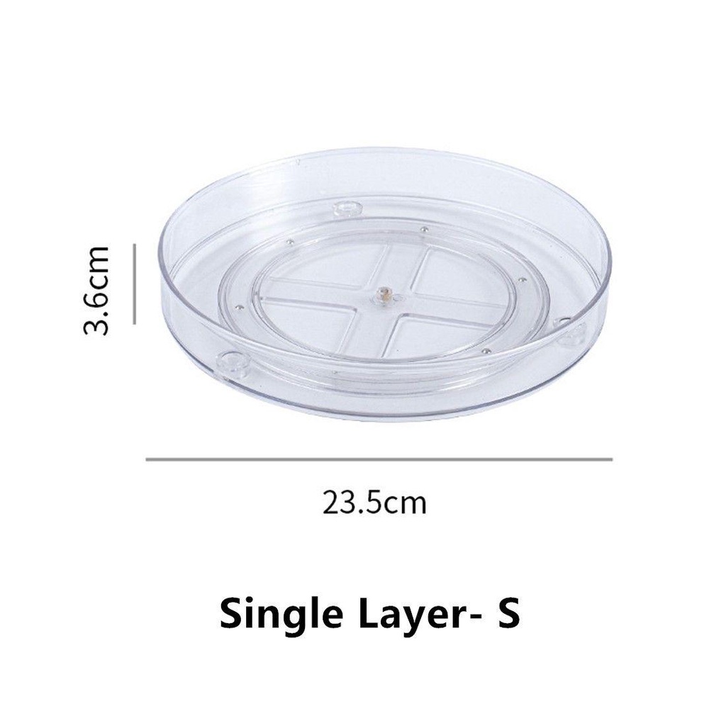 Solighter Turntable Tray New Kosmetik Transparan Kotak Penyimpanan Kreatif