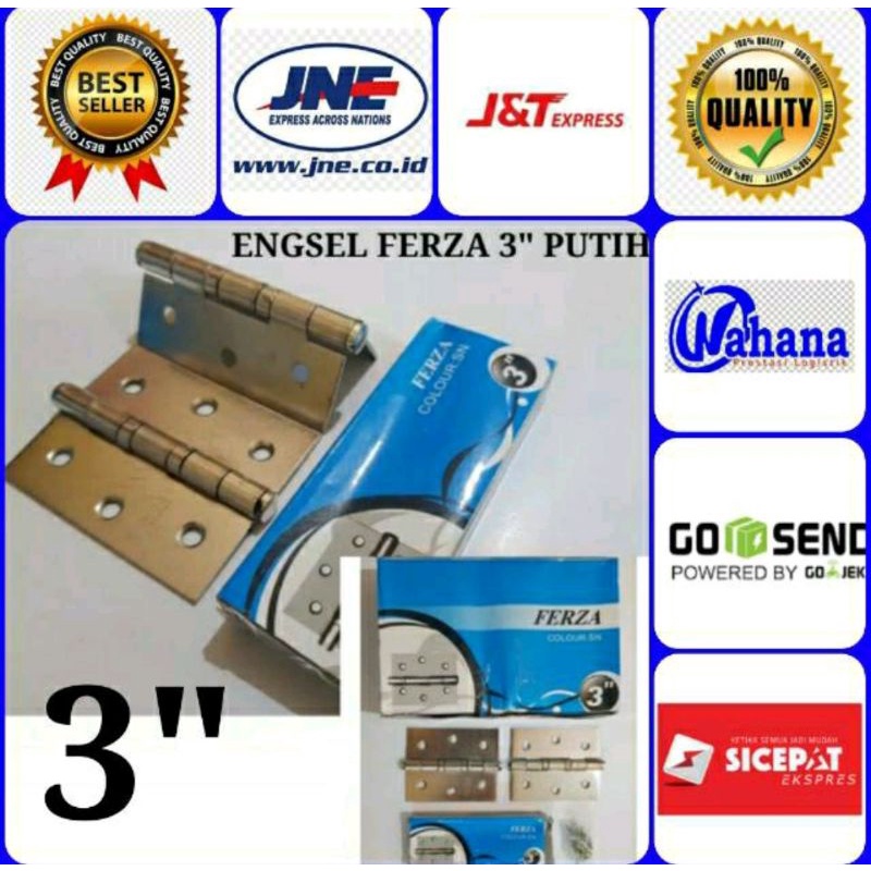 ENGSEL FERZA 3&quot; WARNA PUTIH  DAN KUNIN- ENGSEL JENDELA MURAH - ENGSEL PINTU BAGS