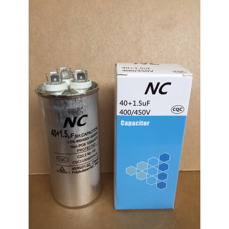 KAPASITOR AC / CAPACITOR AC LG 3 KAKI 40/1,5 uF (MERK NC) 40/1,5 MIKRO