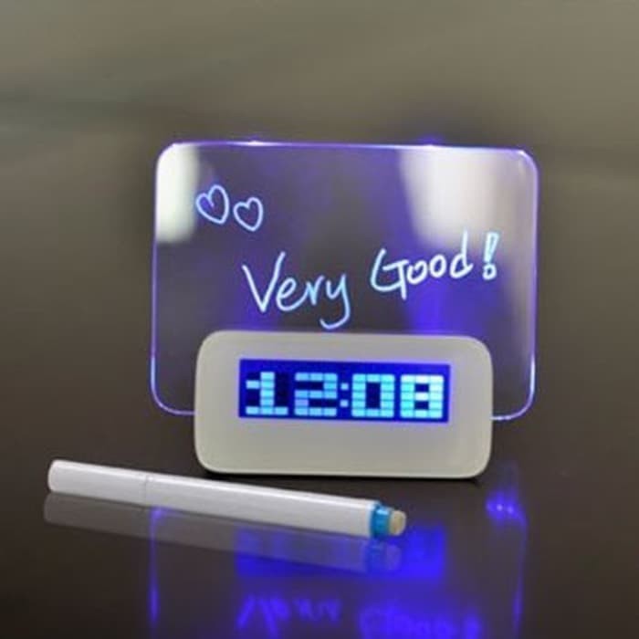 

DIGITAL CLOCK LED BOARD MEMO LAMP SPIDOL JAM MEJA USB SUHU KALENDER OK