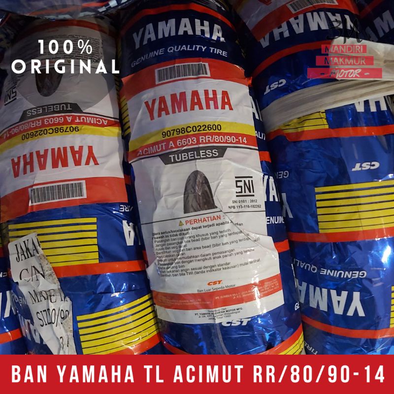 BAN MOTOR YAMAHA TUBELESS 80/90-14 / BAN MOTOR TUBELESS RING 14 MIO FINO