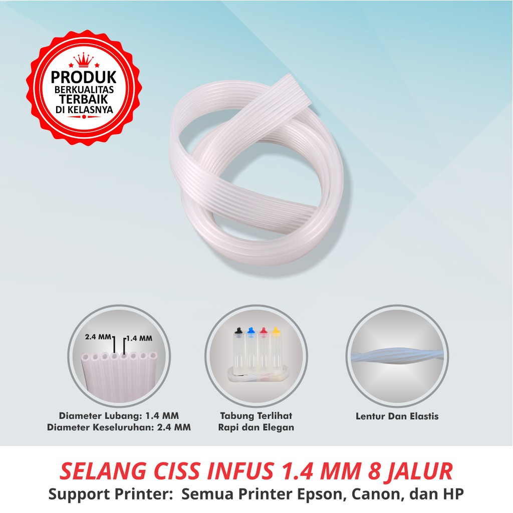 Selang CISS Diameter 1.4 MM 8 Jalur 1 Roll