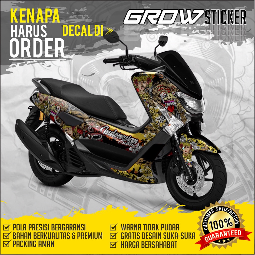 670 DECAL STIKER DEKAL STICKER STRIPING MINIMALIS NMAX OLD FULL BODY GROW 14 MOTIF BARONG KEREN