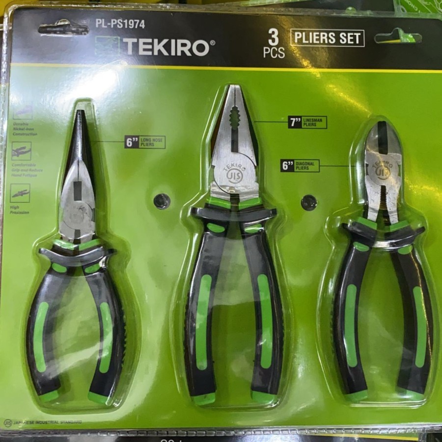 TEKIRO Tang set isi 3pc (tang potong, Tang Lancip, Tang kombinasi) NEW