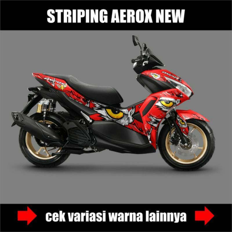 DECAL STICKER STRIPING YAMAHA AEROX NEW CONNECTED MOTIF MATA ELANG / STIKER SEMIFULL BODI AEROX BARU