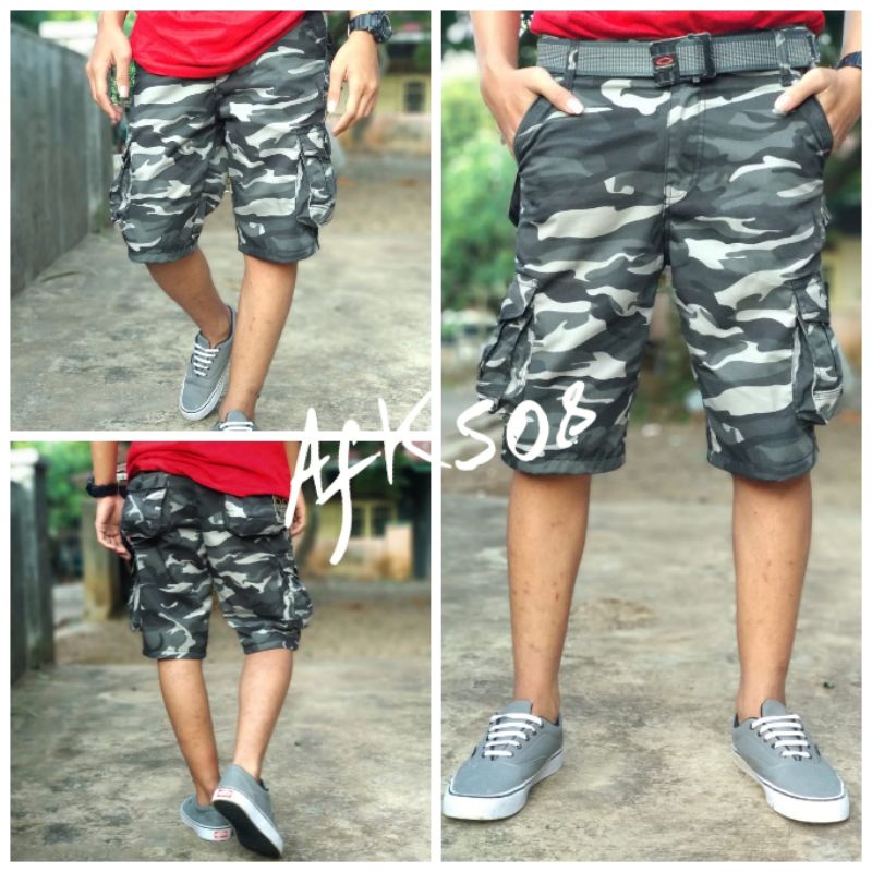 Celana Cargo Doreng Pendek/Celana Pendek CARGO Doreng army original/ celana kimpol doreng army priaa