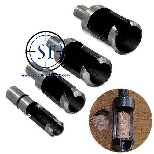 Mata Bor Pembuat Pen Dowel Kayu 4 pcs Cork Drill Bit Plug Round Shank Lubang Skrup Wood Drill Bor Gerinda Grinder Countersink