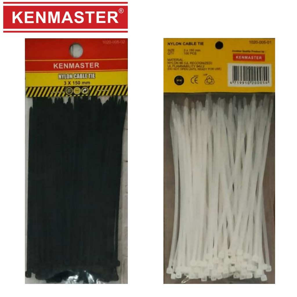 Kabel Ties uk 3x150 mm Kenmaster Nylon Cable Tie - Pengikat Kabel