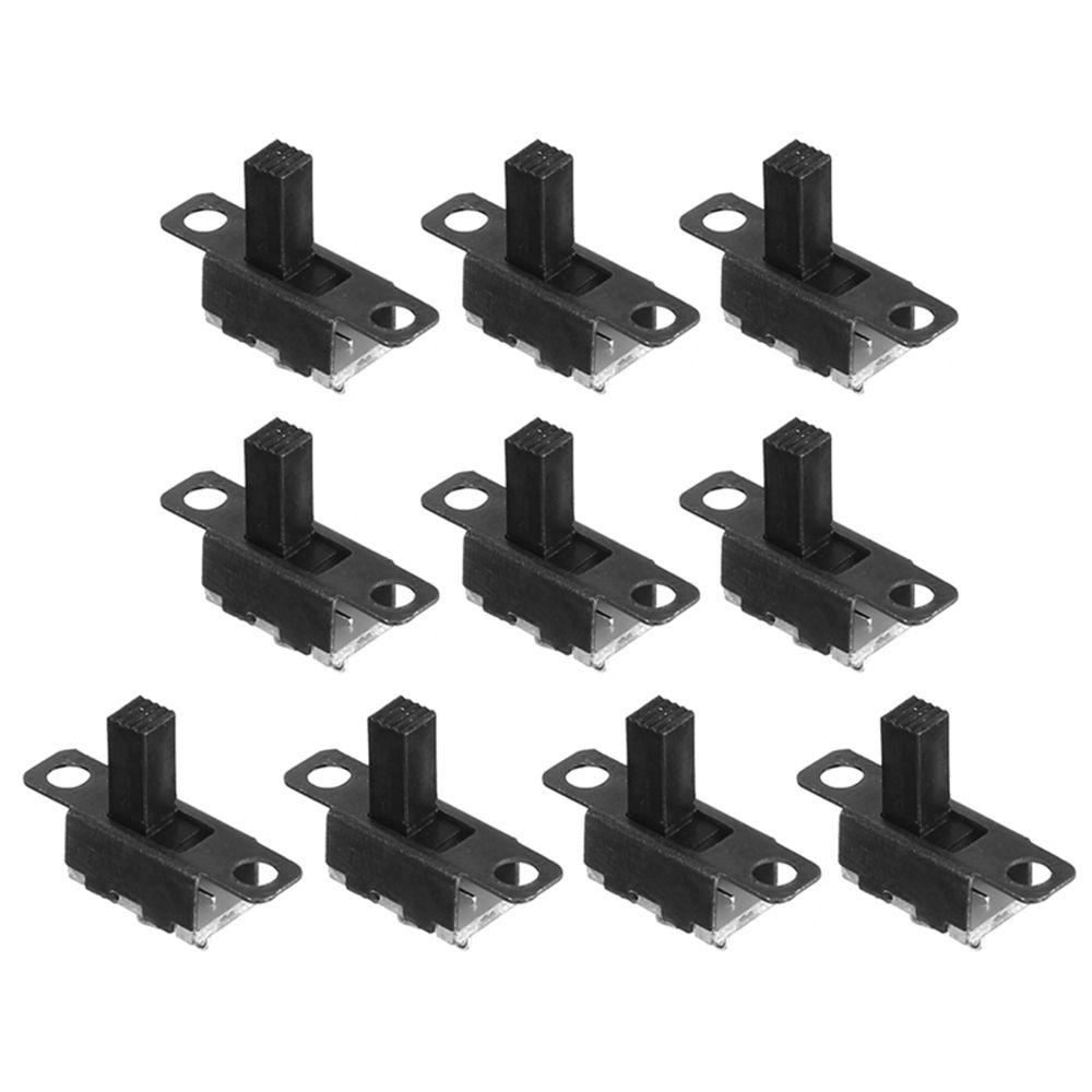 Nickolas1 Saklar 20Pcs DIY Power 3pin Hitam ON-Off Miniatur Slide Switch