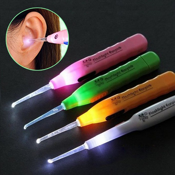 Pembersih Telinga LED Flashlight Earpick Senter Lampu Korek Kuping