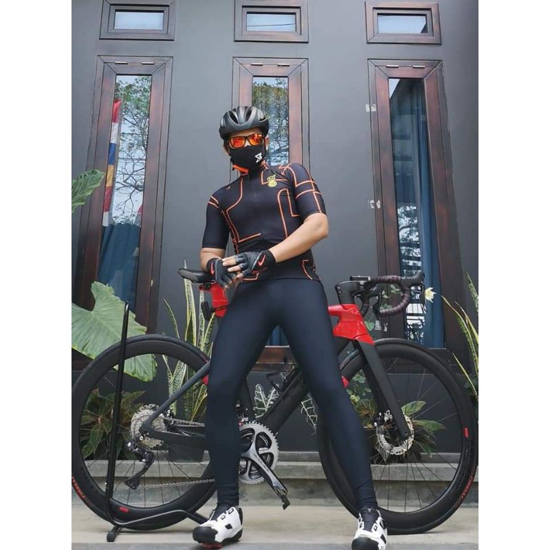 PABRIK BAJU JERSEY SEPEDA BERKUALITAS SXB BLACK MODERN SPORT JERSEY ROAD BIKE - PRINT