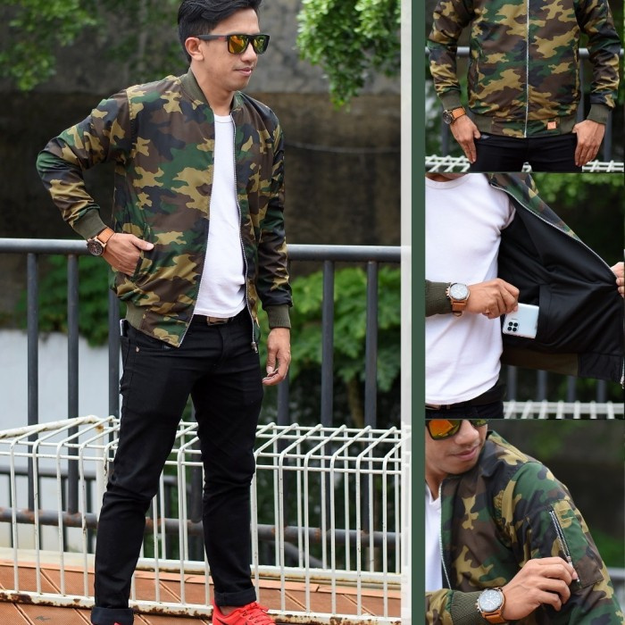 jaket bomber army pria terbaru /size M-L-XL-XXL - 665, M