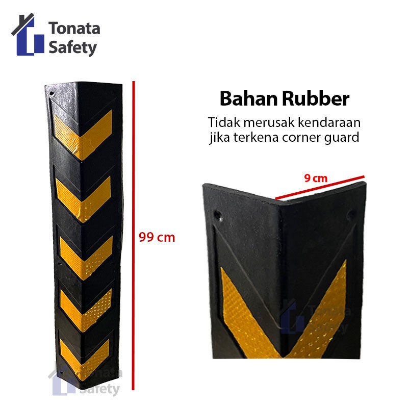 Corner Guard Rubber / Pelindung Sudut Dinding Karet / 100 cm x 9 cm