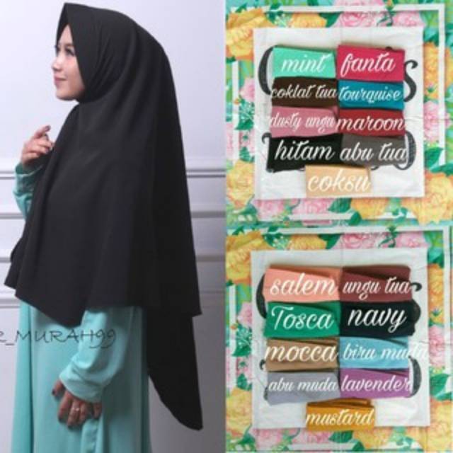 Daily Khimar Jilbab Hijab Kerudung Instan Bergo Jumbo Syari Instan Pet Antem Simple Penguin wolfis