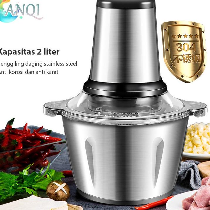New ORIGINAL BLENDER DAGING STAINLESS 2L / CHOPPER BLENDER DAGING PENGGILING / MEAT BLENDER ELEKTRIK