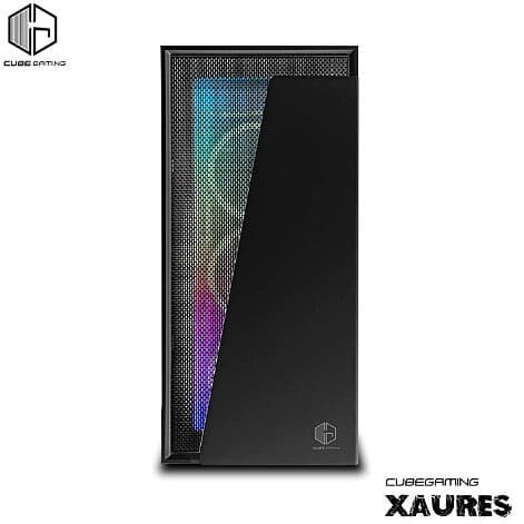 CUBE GAMING XAURES BLACK - ATX - LEFT SIDE TEMPERED GLASS - PSU COVER - RGB FRONT PANEL