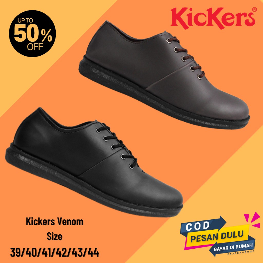 Sepatu Pria Kickers Venom HITAM COKLAT Kasual Formal Kerja Kantor Kondangan Resmi Dinas