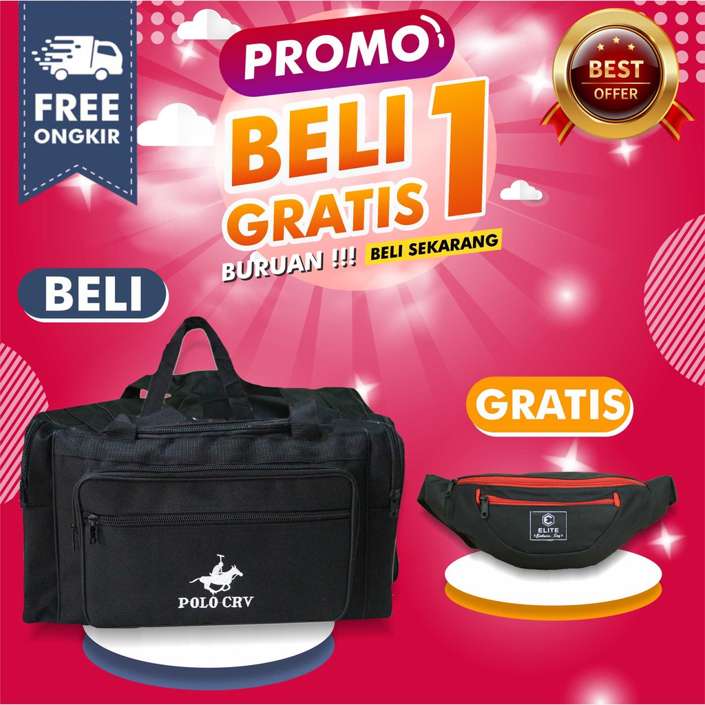 BELI 1 GRATIS 1 TAS TRAVEL RANSEL PRIA OUTDOOR MUDIK HIKING KUAT AWET FREE SELEMPANG PRIA AWET