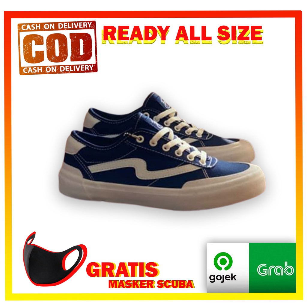 Sepatu PATROBAS IVAN LOW NAVY Original – Brand Lokal Semarang Shoes Biru Official Store