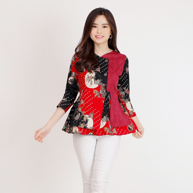 Batik wanita - Atasan blouse batik wanita fashion 184 SG-RED
