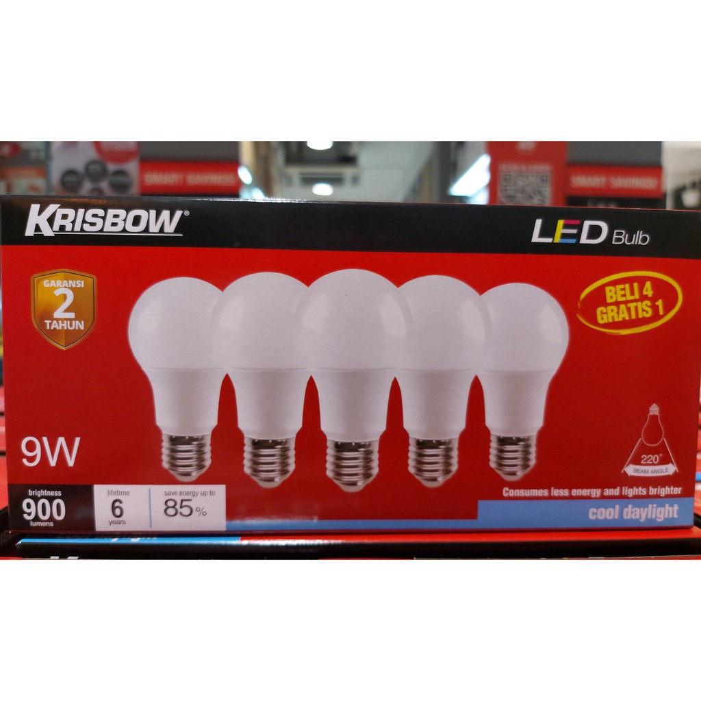 BUY 4 GET 1/ LAMPU BOHLAM LED 9W/ COOL DAYLIGHT/ WARM WHITE