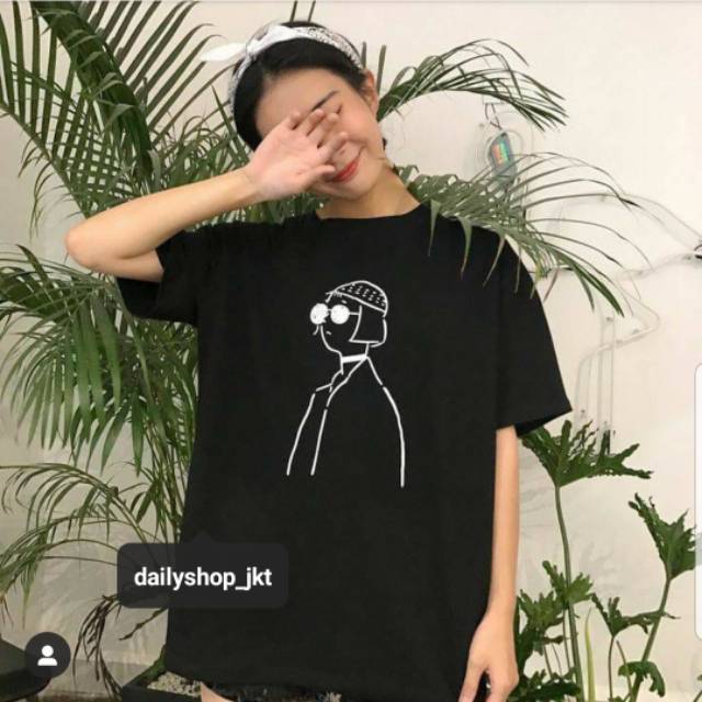  BISA COD BAJU  KATUN OVERSIZE  CLASSY GIRL PUTIH HITAM 