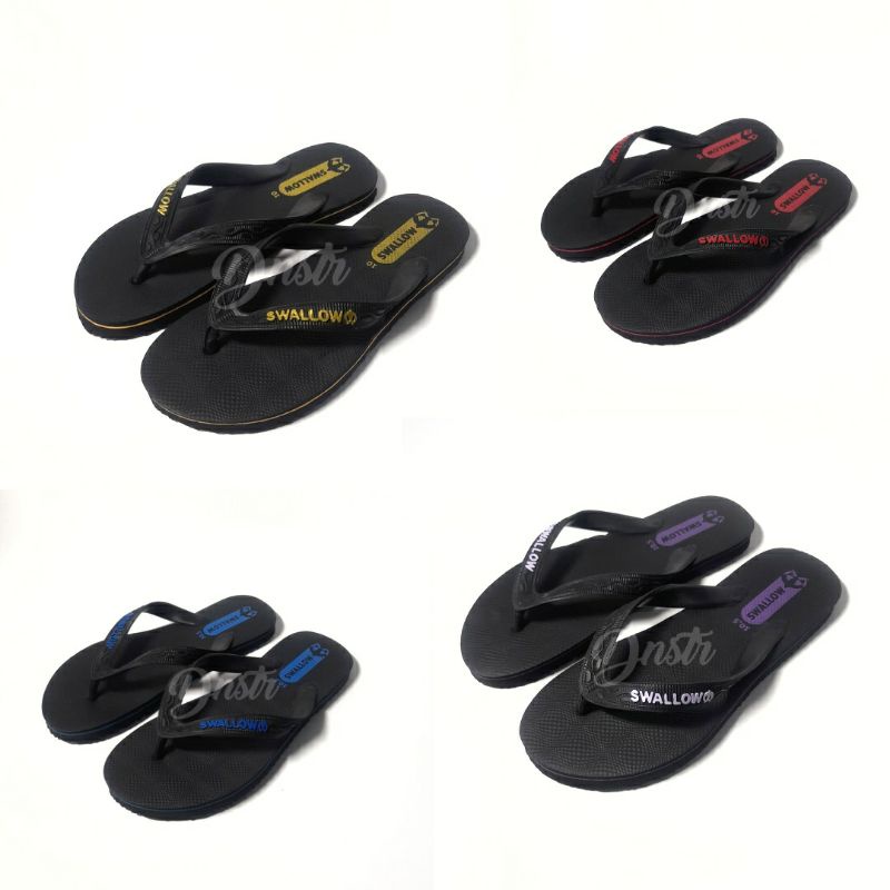 Sandal Jepit Swallow Hitam m02 37 - 42 original