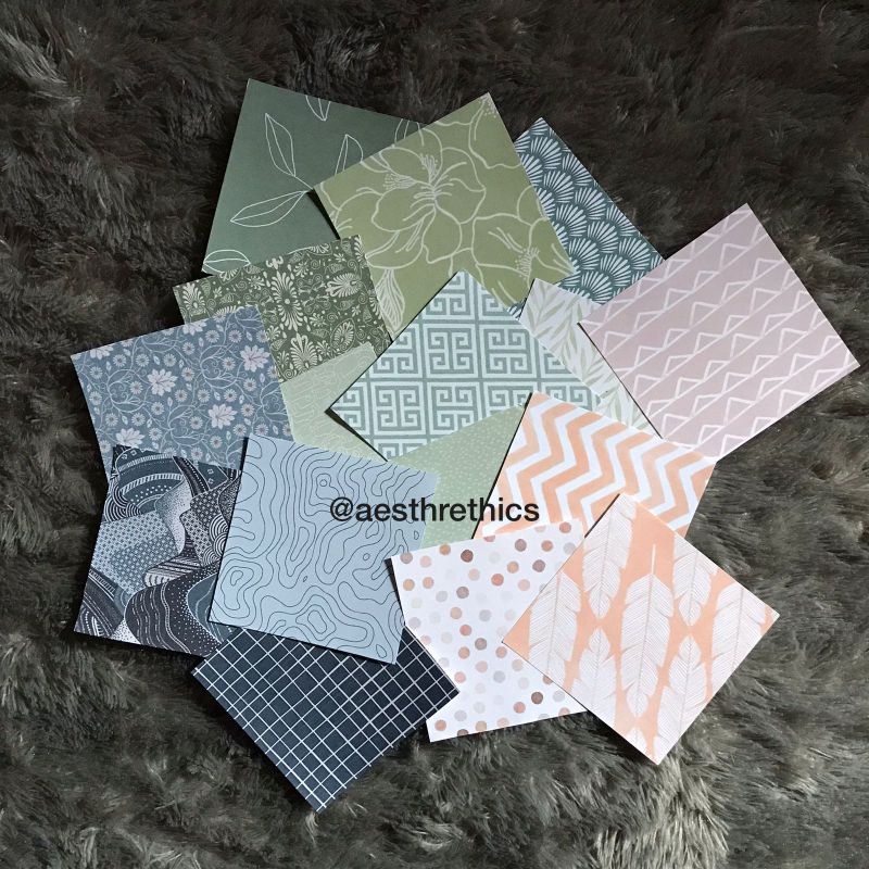 

1pcs Paper Deco Vintage for Journaling Background Blue Ocean, Peachy, Green fresh