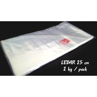  Plastik  PP ROLL  Lebar 25 26 30 cm Tebal 02 Bening Panjang  