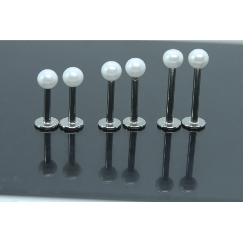 Sepasang 16G Labret Lip Stud Ear Cartilage Tragus Earrings