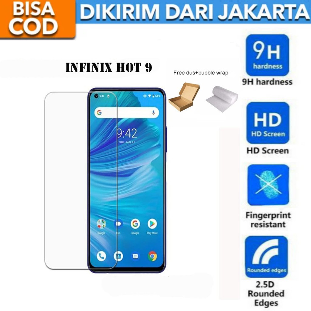 Infinix Hot 9 Tempered Glass Screen Protector Anti Gores