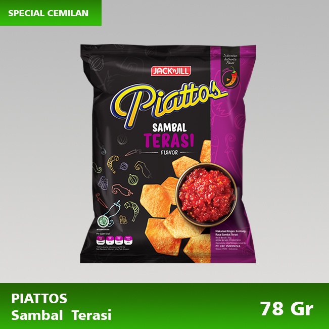 

Jack n Jill Piattos Sambal Terasi 78 gr /Cemilan Spesial Pedas