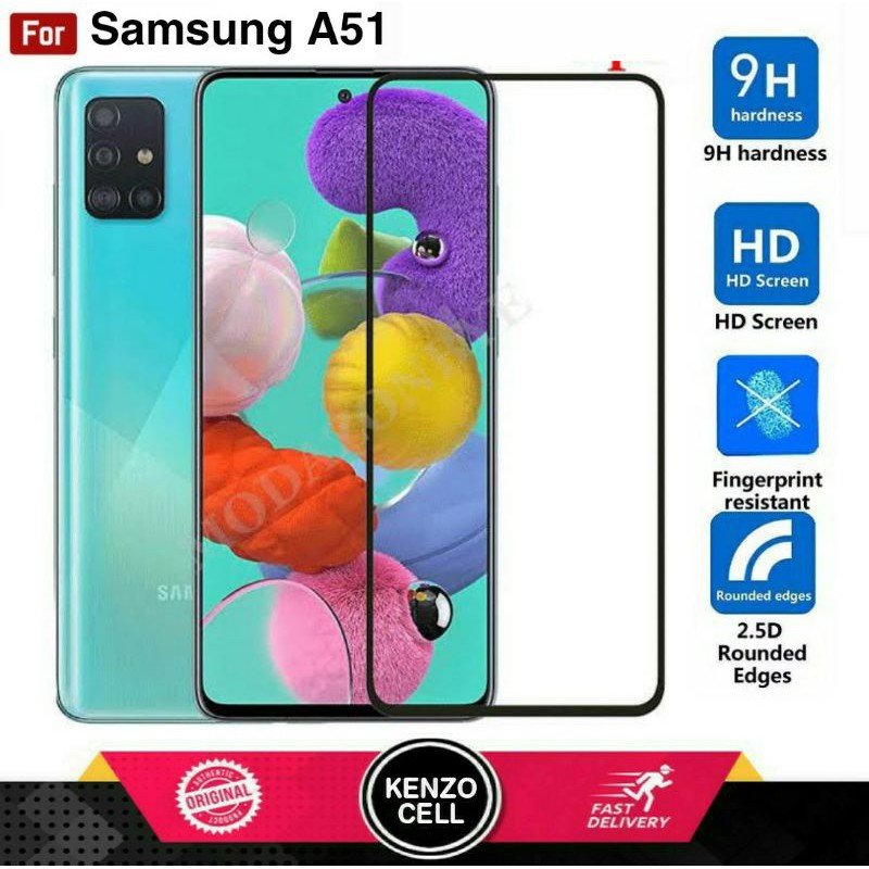 Samsung A51 Tempered Glass - Gorila Glass. Anti Gores Kaca. Tg Galaxy A 51 Full Layar Lem Presisi