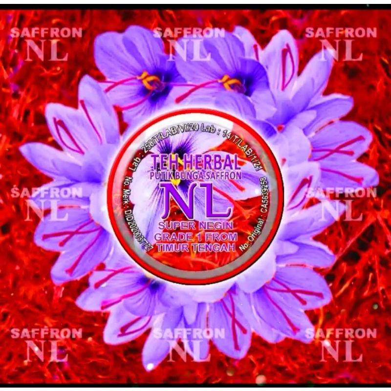 SAFFRON 1 gr - Teh Putik Bunga Safron super negin grade A from Iran Asli merk NL