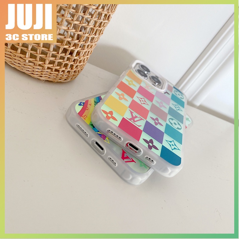 Case Pelindung Transparan Motif LV Warna-Warni Untuk iphone 11 12 13 promax x xs xr xsmax 7 8 plus