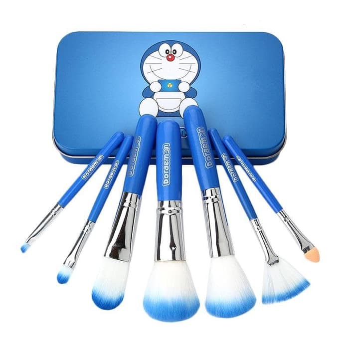 DORAEMON BRUSH KALENG 7 in 1 / make up brush / kuas doraemon