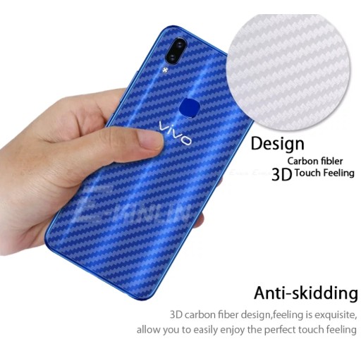 Vivo Y12 Y15 Y17 Y19 Skin Carbon Garskin Anti Gores Belakang