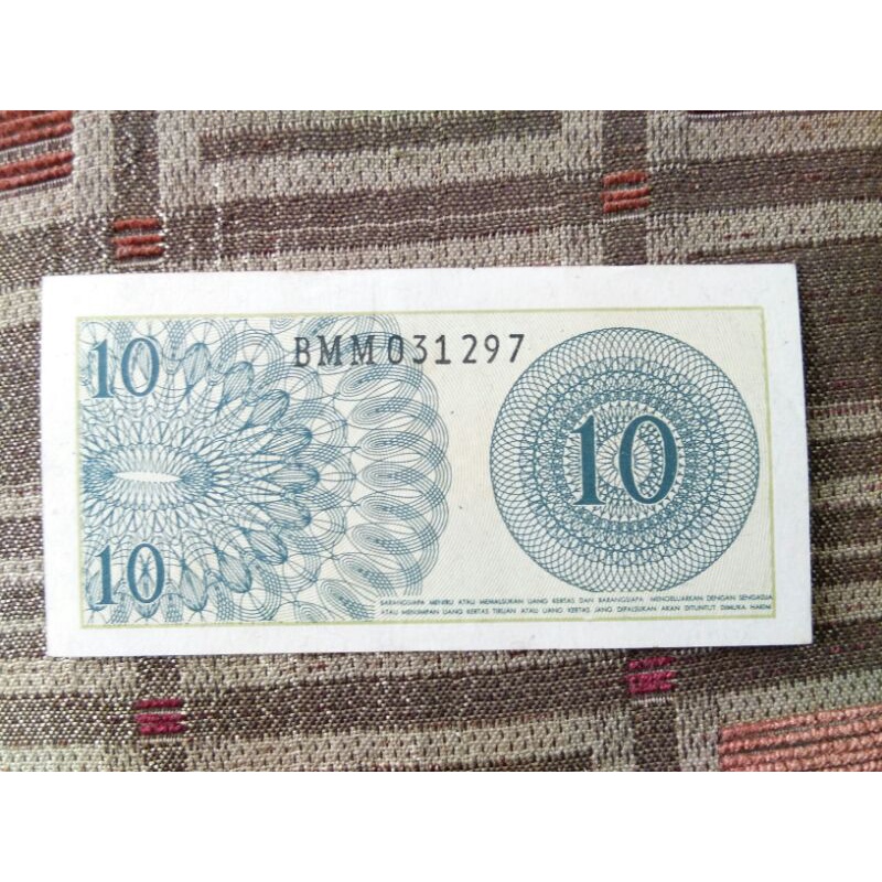 uang kertas kuno 10 sen tahun 1964