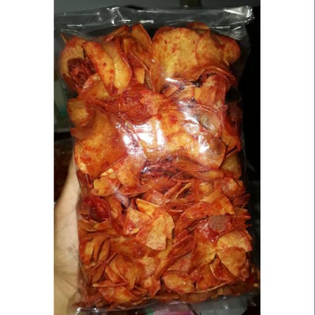 

Keripik singkong balado / keripik usus / makaroni daun jeruk