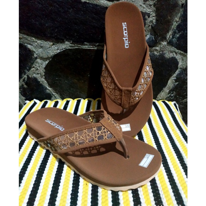 SANDAL WEDGES JEPIT BRUKAT WANITA CEWEK CEWE SENDAL DEWASA KEREN MURAH