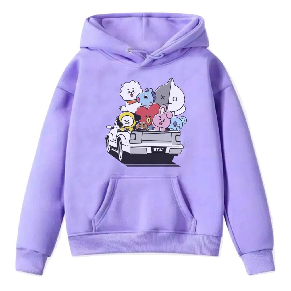 Sweater anak perempuan bt21 MOBIL baju anak jaket anak pink perempuan