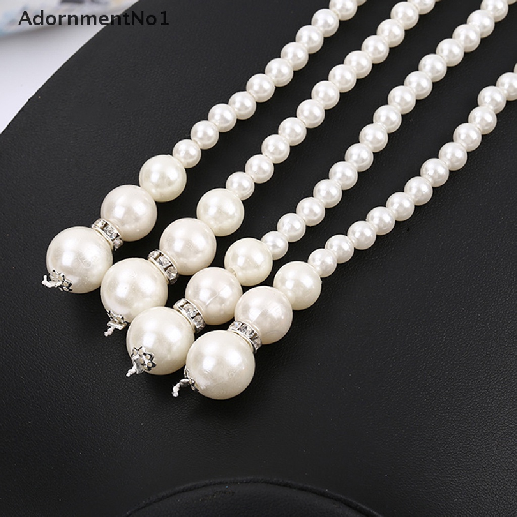 (AdornmentNo1) Kalung Rantai Panjang Dengan Liontin Rumbai Mutiara Elegan Untuk Wanita Charms