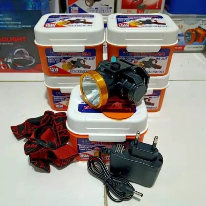 Barangunik2021- Senter Kepala LED Ring Alumunium Extra Lensa Kuning Mitsuyama MS-222P